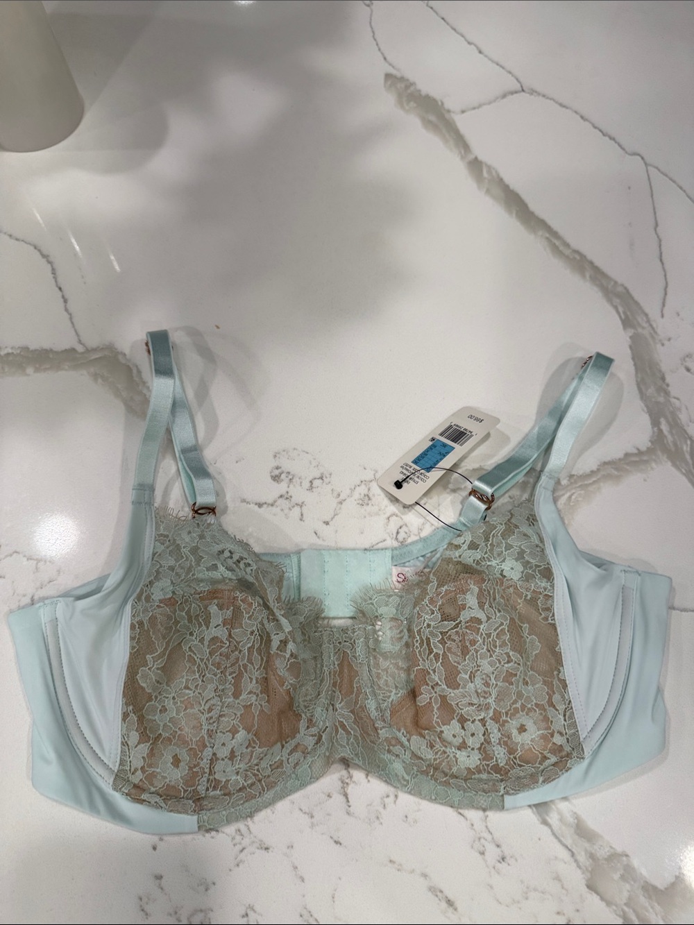 Skarlett Blue White Lace Underwire Bra